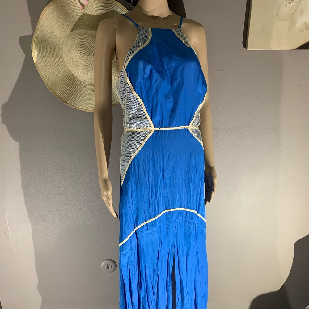 Suboo Maxi Dress Size S Racquet Peplum Length 62”